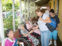 Meeting and greeting at the Hogar de Ancianos in Jinotepe, Nicaragua.